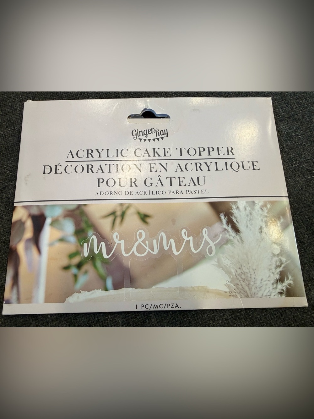 Ginger Ray “Mr & Mrs' Acrylic Cake Topper *NEW*